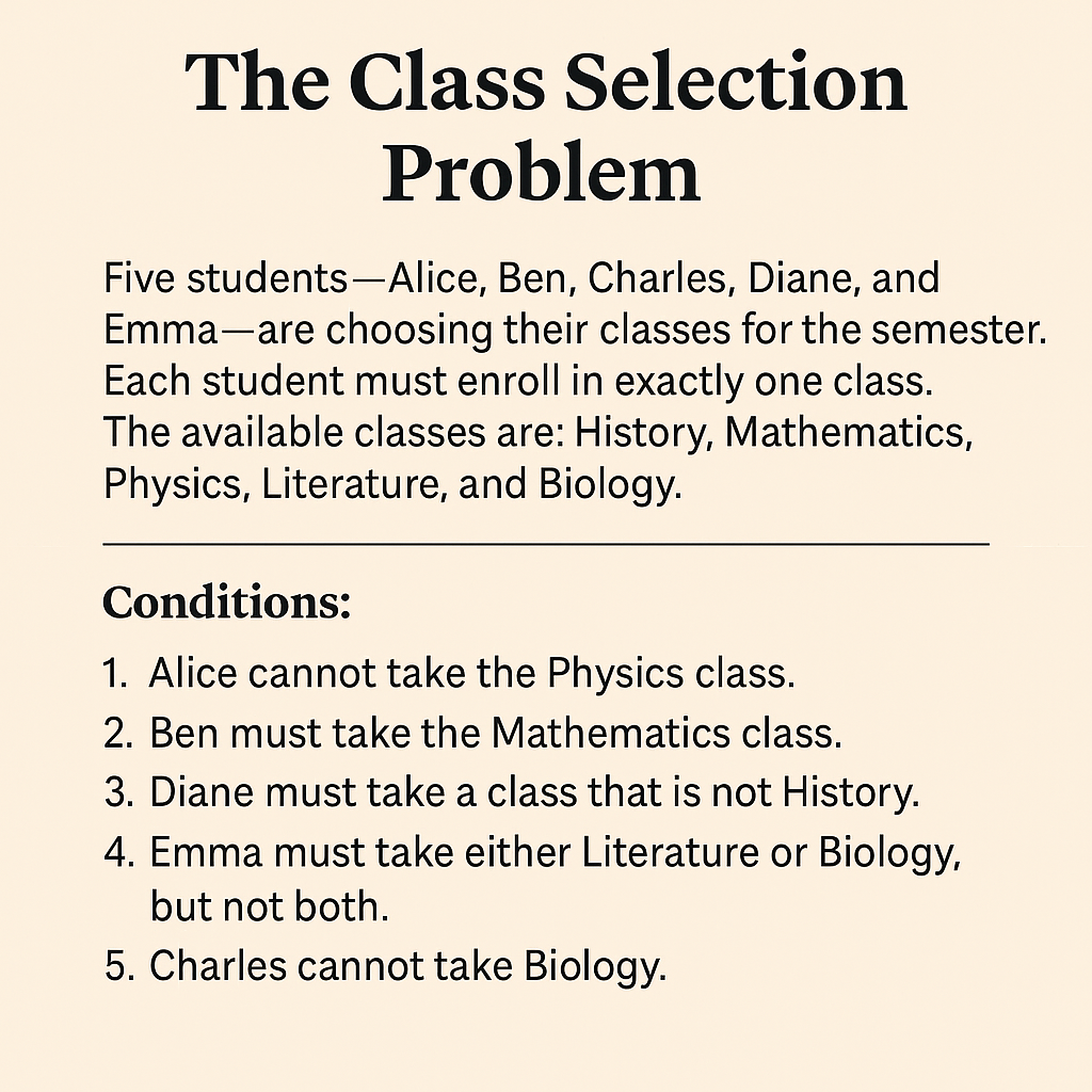 The Class Selection (Logic 2)